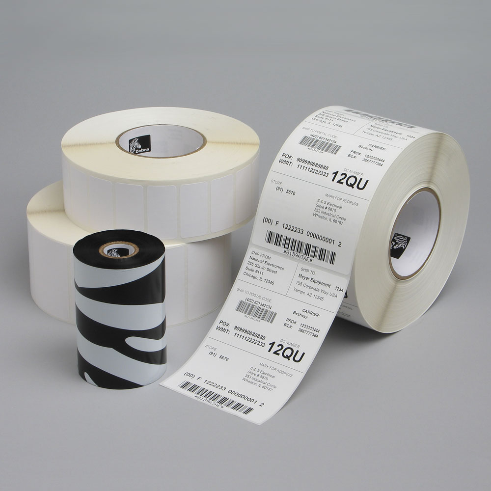 03200BK11030 - Ruban Zebra transfert thermique cire/résine 110mmx300m,  mandrin 25mm