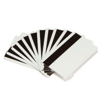 Carte premium Zebra PVC blanc avec piste magnétique