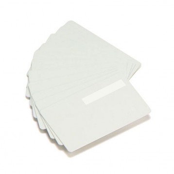 Carte Zebra PVC blanc avec encart de signature