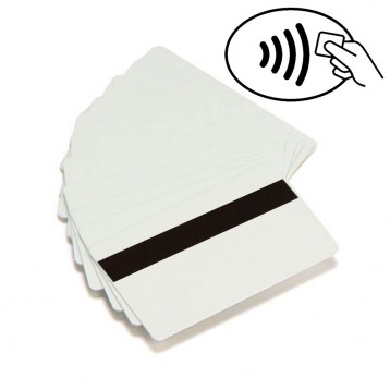 Carte Zebra PVC blanc UHF, RFID avec piste magnétique